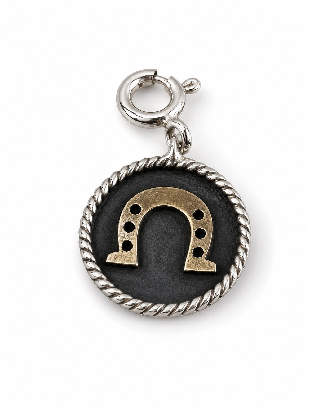 Solid Sterling Silver Dainty Horseshoe Southwest Charm Pendant